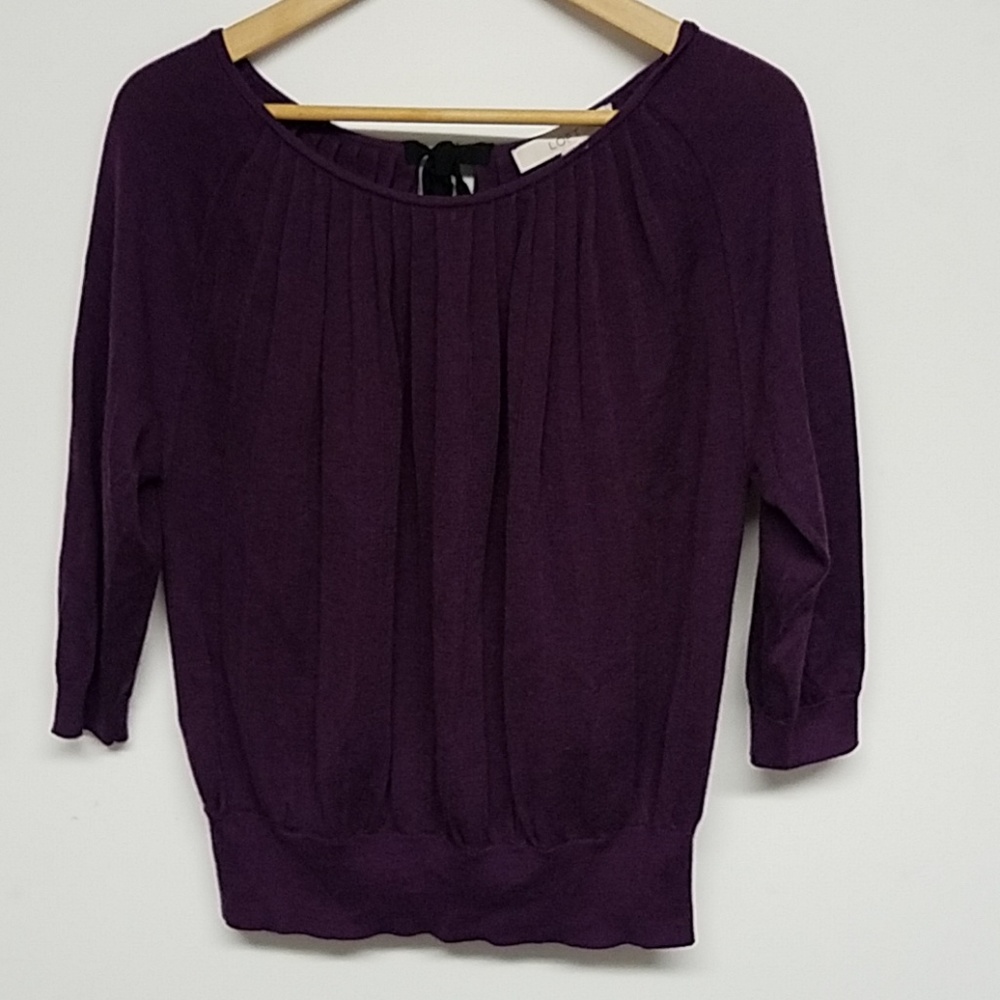 Purple 3/4 sleeve Sweater